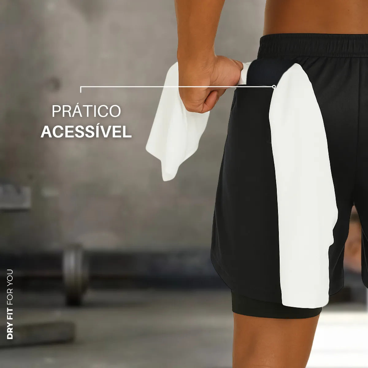 Bermuda Dupla Masculina Compreensão 2 Em 1 Short Esporte