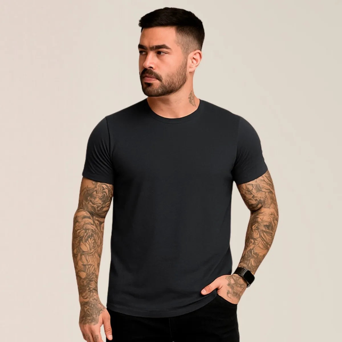 Camiseta Básica Masculina 100% Algodão Premium