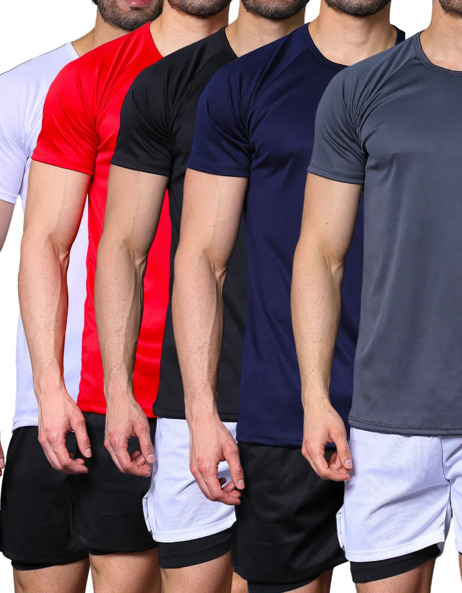 Kit 5 Camiseta Masculina Slim Fit Camisa Treino