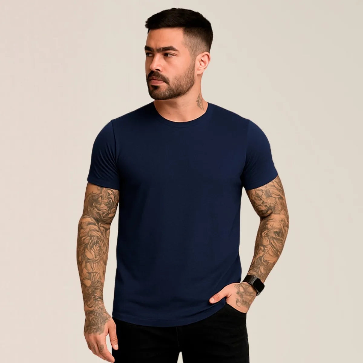Camiseta Básica Masculina 100% Algodão Premium